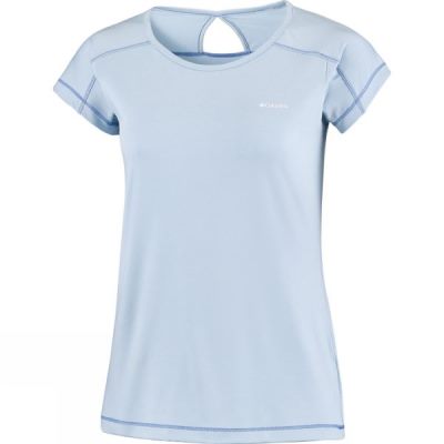 Camisa Columbia Peak to Point Manga Corta Mujer - Azules Claro - Chile MYX376189